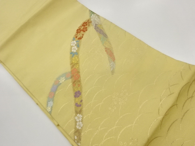 JAPANESE NAGOYA OBI / WOVEN FLORAL PLANTS